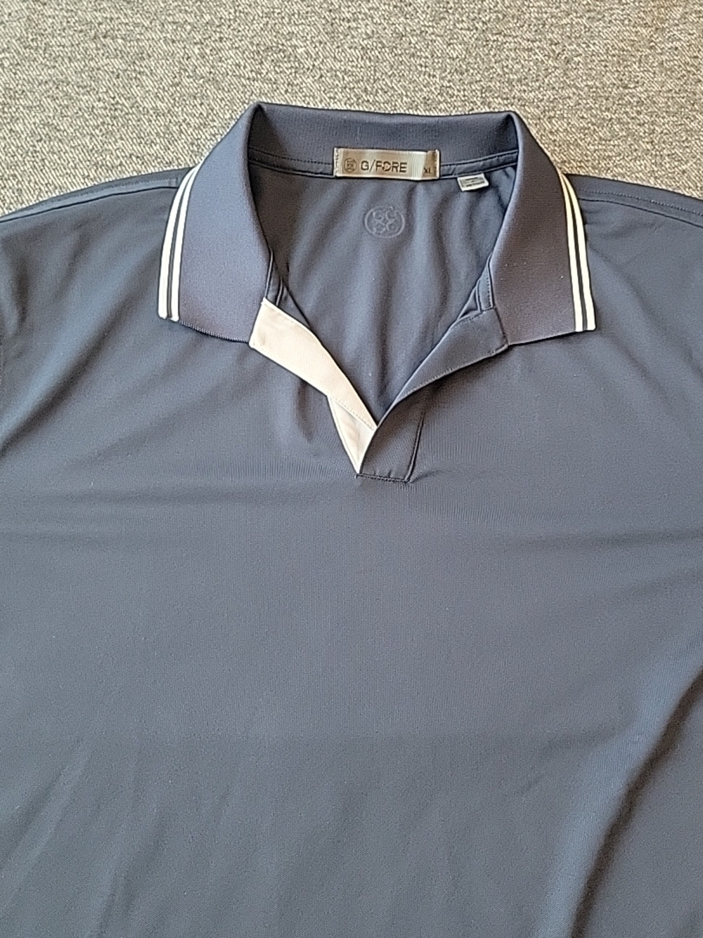 G/Fore Polo Shirt Men's XL Navy Performance Golf Stretch Johnny Collar Preppy - Picture 3 of 7